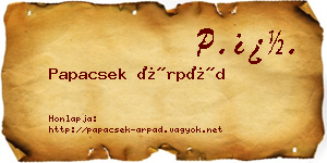 Papacsek Árpád névjegykártya
