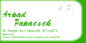 arpad papacsek business card